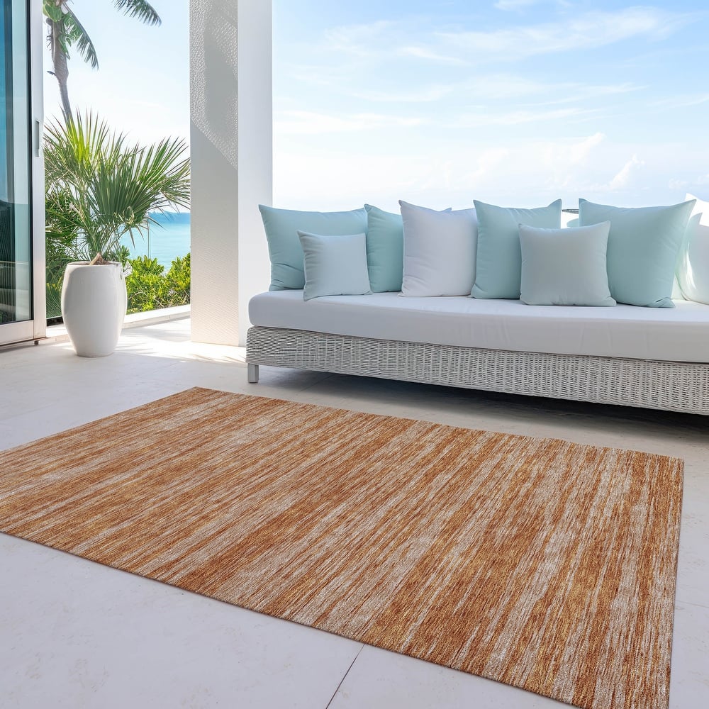 Machine Washable Indoor/ Outdoor Casual Ombre Chantille Rug