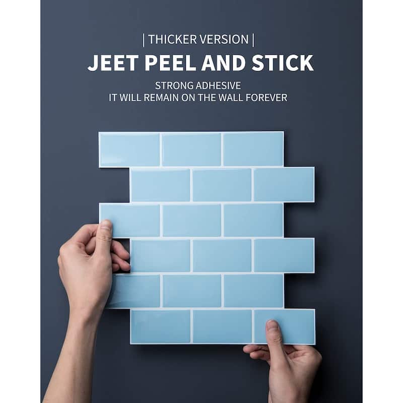 Art3d 10-sheet Subway Tiles Peel and Stick Backsplash for kitchen（thicker design）