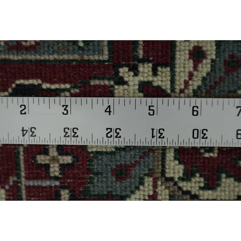 Hand Knotted Oriental 100% Wool Carpet Traditional All-Over Green Agra Area Rug - 12' 1'' X 9' 1''