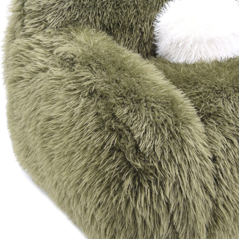 Furniture of America Cynra Modern 45-inch Faux Fur Swivel Arm Chair with Ball Pillow