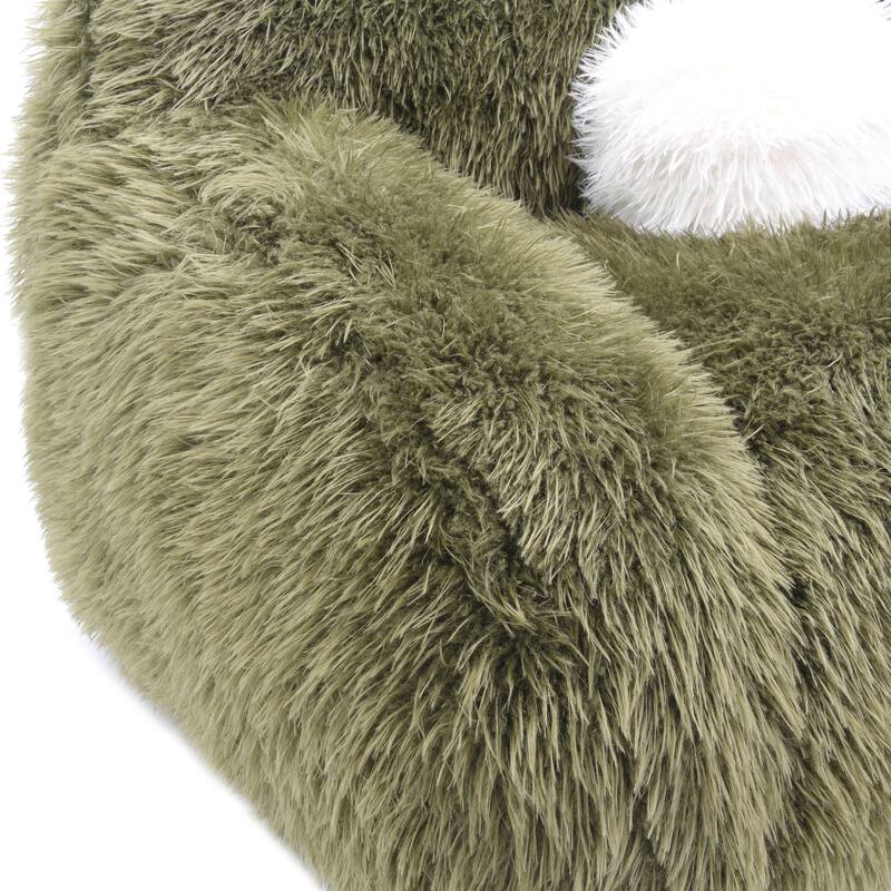 Furniture of America Cynra Modern 66-inch Faux Fur Loveseat with Ball Pillow