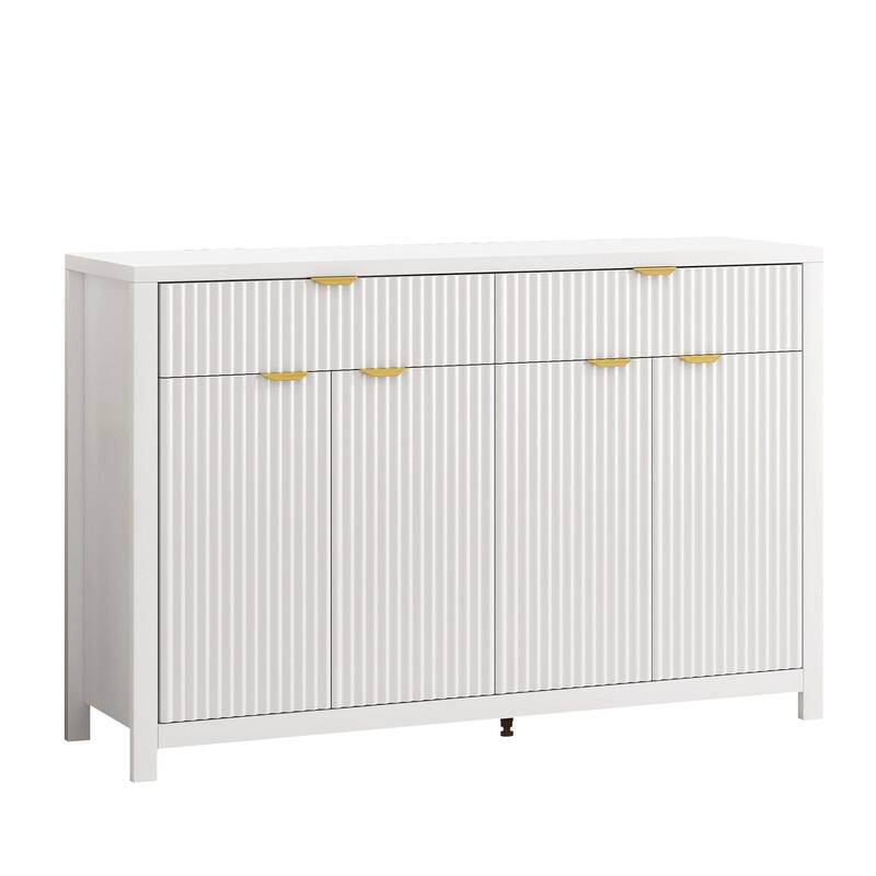 55.1" Modern Sideboard Cabinet with Adjustable Shelves and Aluminum Handles for Stylish Home Storage Solutions