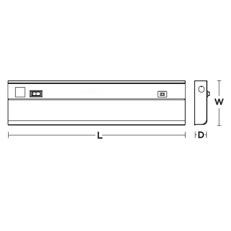 18" T5L LED Closet Light - On/Off Rocker - White - Adjustable CCT