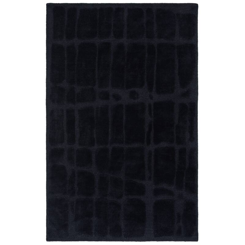 SAFAVIEH Handmade Rodeo Drive Swanje Abstract Wool Rug - 5' x 8' - Black