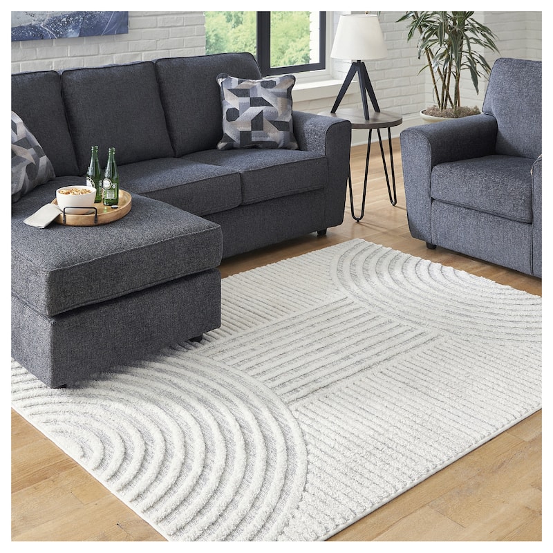 Signature Design by Ashley Lambworth Gray & Cream Area Rug - 6' x 7'