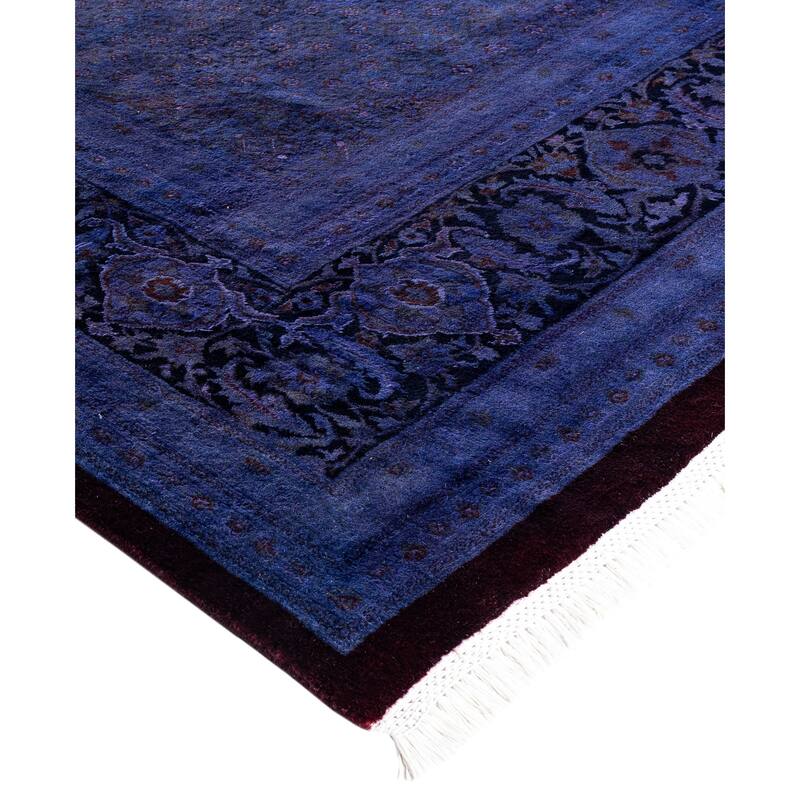 Overdyed One-of-a-Kind Hand-Knotted Area Rug - Purple - 9' 1" x 12' 1"