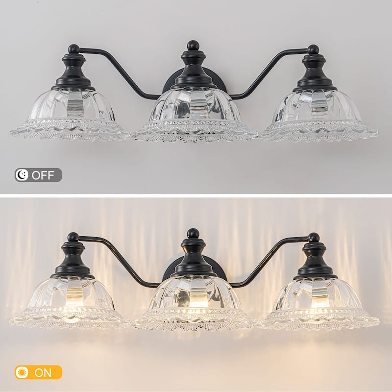 Modern Vanity Light with Crystal Glass Shade