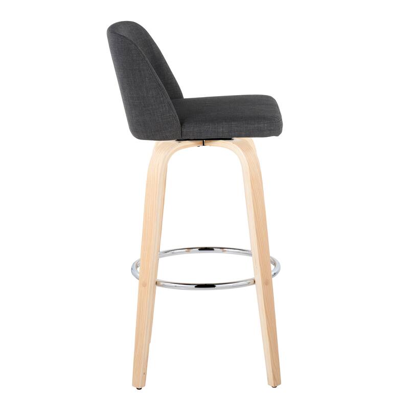 Carson Carrington Vallberga 30" Fixed-Height Bar Stool with Natural Wood Base (Set of 2)