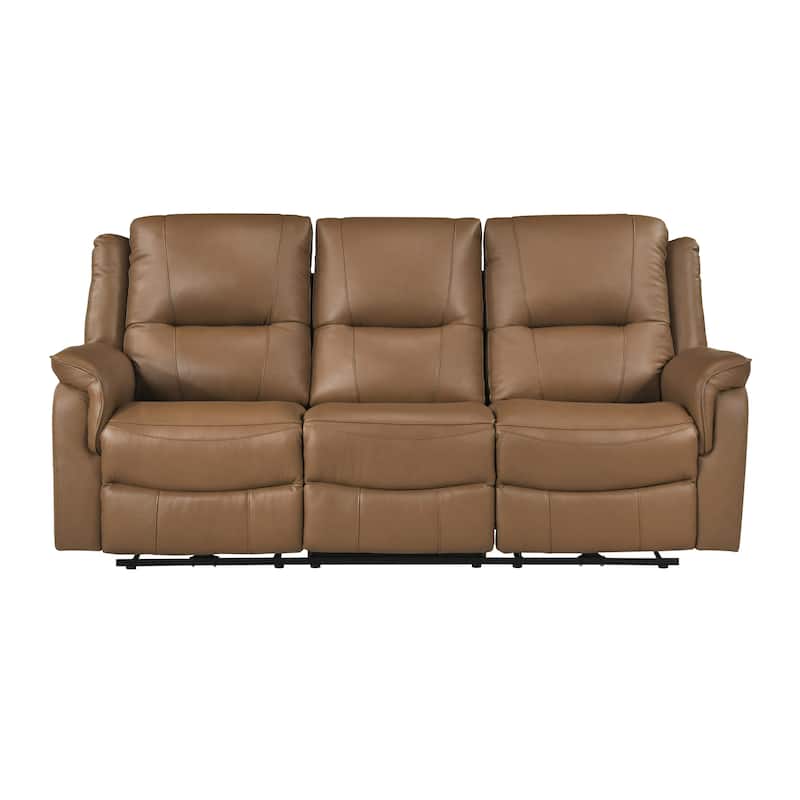Kaelin 81.5" Top Grain Leather Rectangle Power Double Reclining Sofa