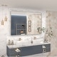 preview thumbnail 99 of 192, KIOTEE Modern Metal Frame Wall Mounted Bathroom Vanity Mirror with 5-year warranty 48x32 - Silver