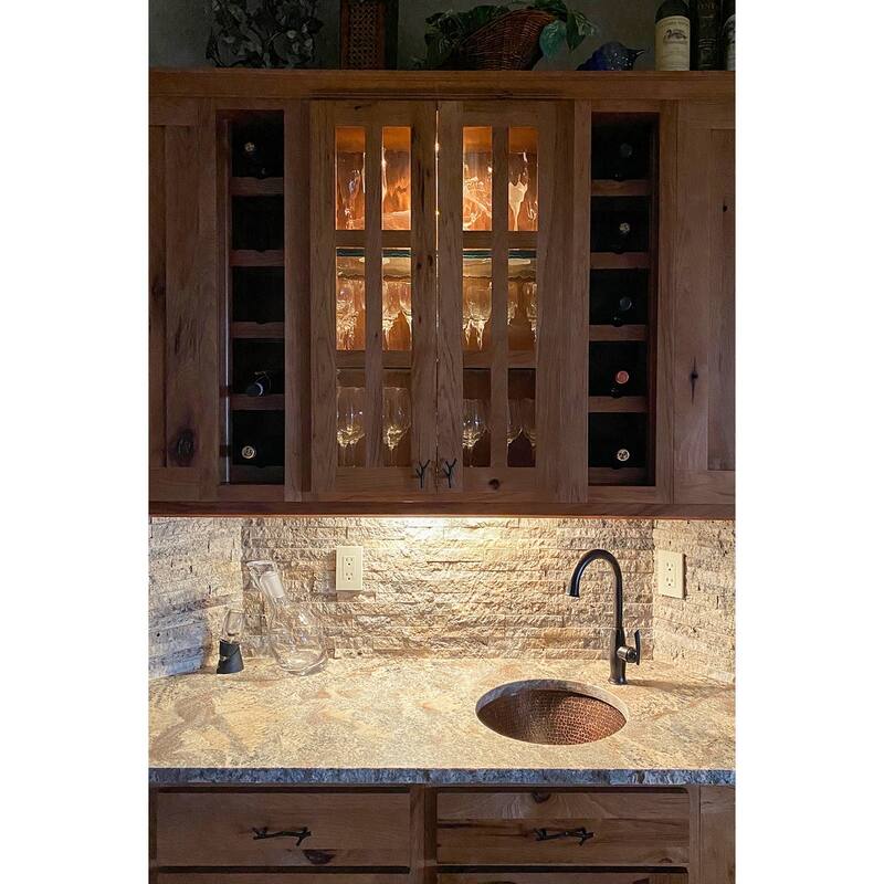 16-in Round Hammered Copper Prep Sink w/ 3.5-in Drain Opening (BR16DB3)
