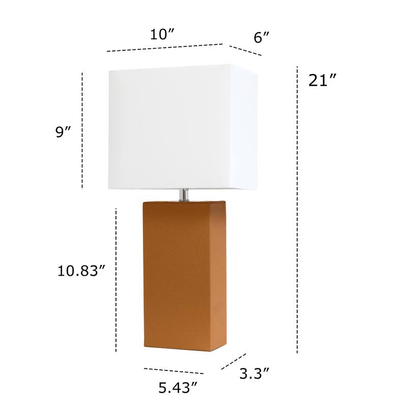 21 in. Brown Finish Table Lamp with Beige Shade, Sturdy Table Lamp for Living Rooms and Bedrooms