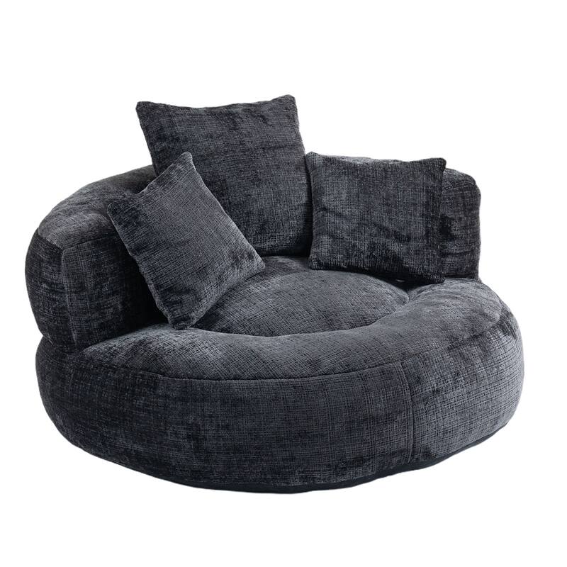 Comfort Lounger High Back Bean Bag Chair Couch With Three Pillows