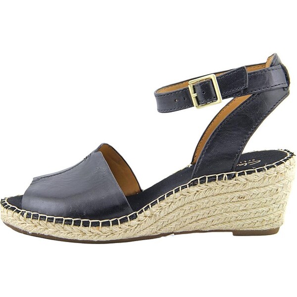 clarks artisan leather espadrille wedge sandals