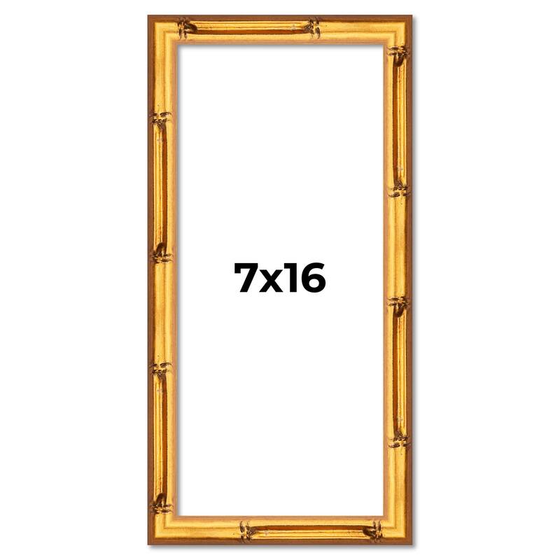 7x16 Frame Gold Bamboo Picture Frame Modern Photo Frame Includes UV Acrylic Shatter Guard Front Acid Free Foam Backing Board