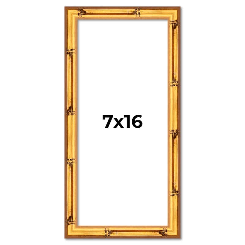 7x16 Frame Gold Bamboo Solid Wood Picture Frame | 1 Inch Moulding