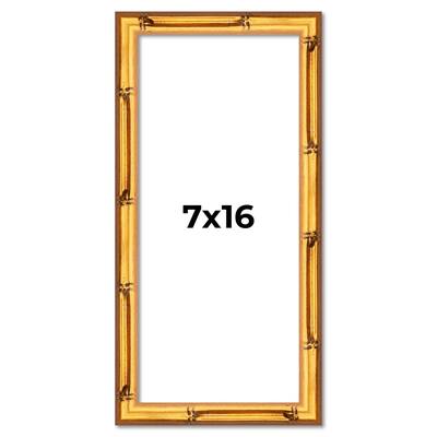 7x16 Frame Gold Bamboo Solid Wood Picture Frame | 1 Inch Moulding