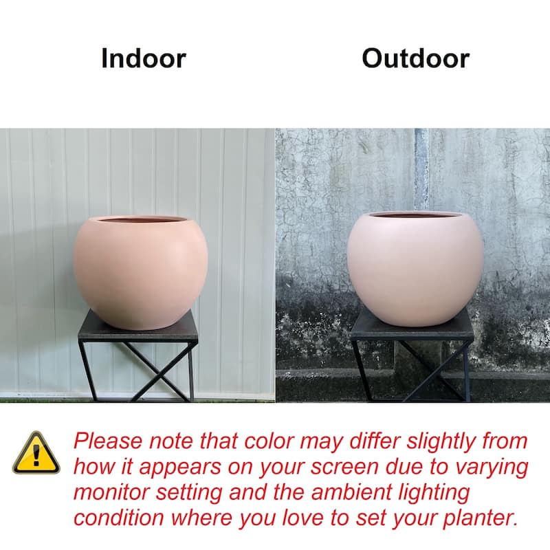 DreamPatio Riverside Fiberstone Modern Sphere Planter for Indoor/Outdoor