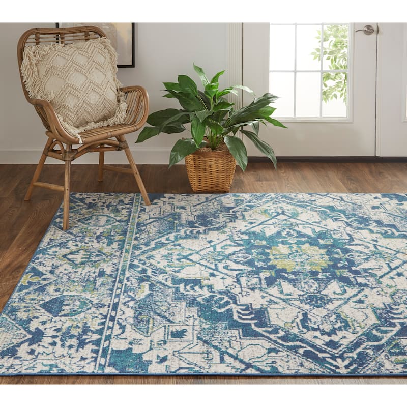 Hurst Vintage Medallion Oriental Transitional Area Rug