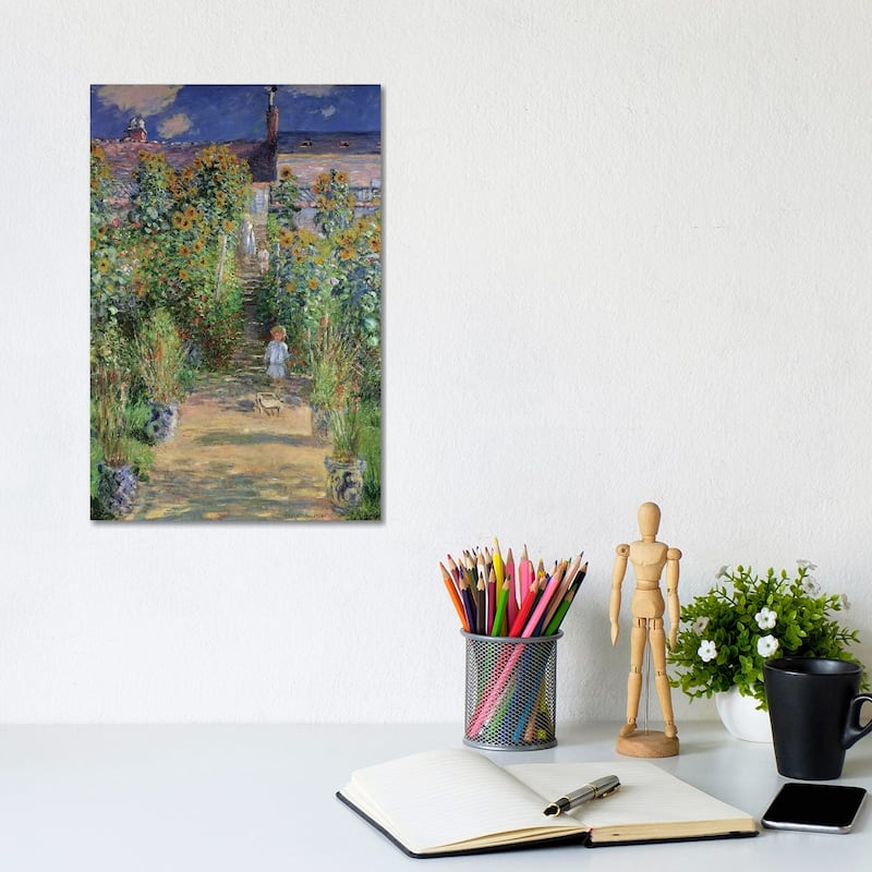 iCanvas "The Artist's Garden at Vetheuil, 1880 " by Claude Monet Canvas Print - 12x8x0.75