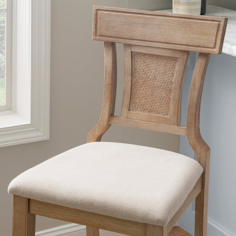 Ryder Handwoven Rattan Farmhouse Bar Stool