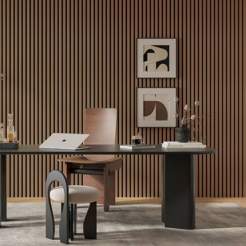 Art3d 7.9 x 94.5in Wood Slat Acoustic Panels,Acoustic Wall Cladding Siding Board,4pcs - Walnut