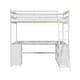 preview thumbnail 9 of 13, Full Loft Bed with U-shaped Desk, Storage Shelves, and Drawers, White