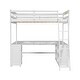 preview thumbnail 15 of 34, Wood Loft Bed with U-haped Desk, Kids Lofa Bed Frame with Storage Shelves, Drawers, Ladder, Guardrails