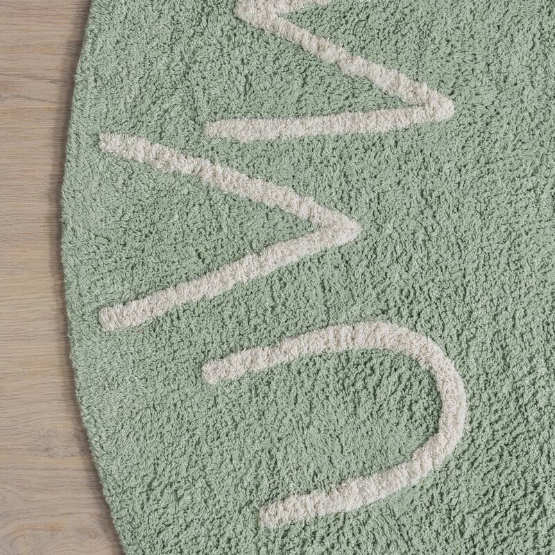 Nuloom Alphabet SpinClean Washable Round Rug