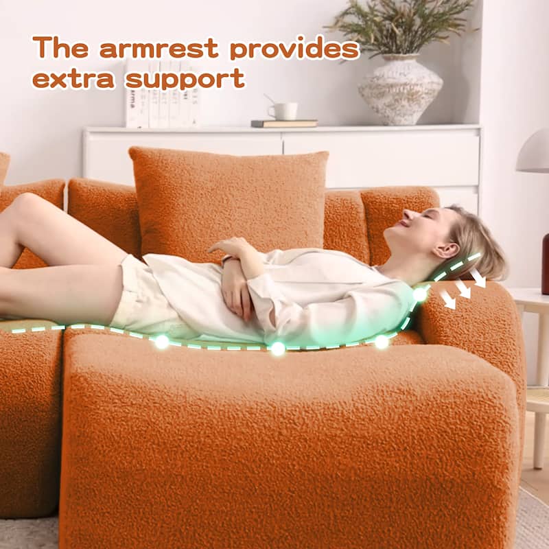 GDF Studio - Fairford 3-Seat Modular Sofa With Curved Armrests & Non-Slip Base
