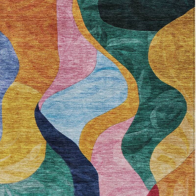HomeRoots Abstract Transitional Rectangle Outdoor Rug