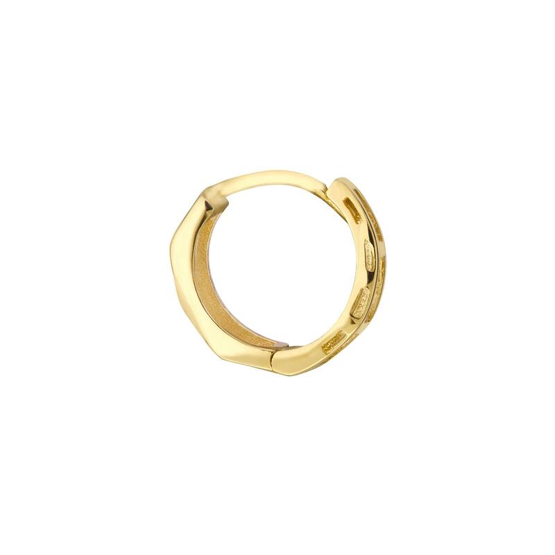 Curata 10k Yellow Gold 9x4mm 3-Dimensionsal Hinged Round Hoop Earrings