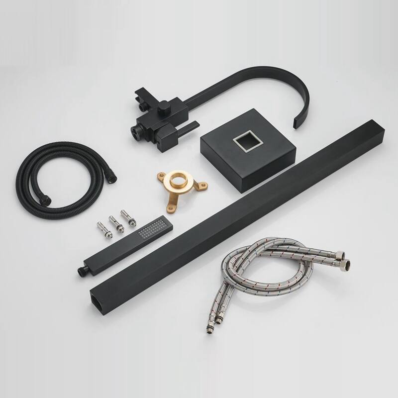 Matte Black Single Handle Freestanding Tub Filler