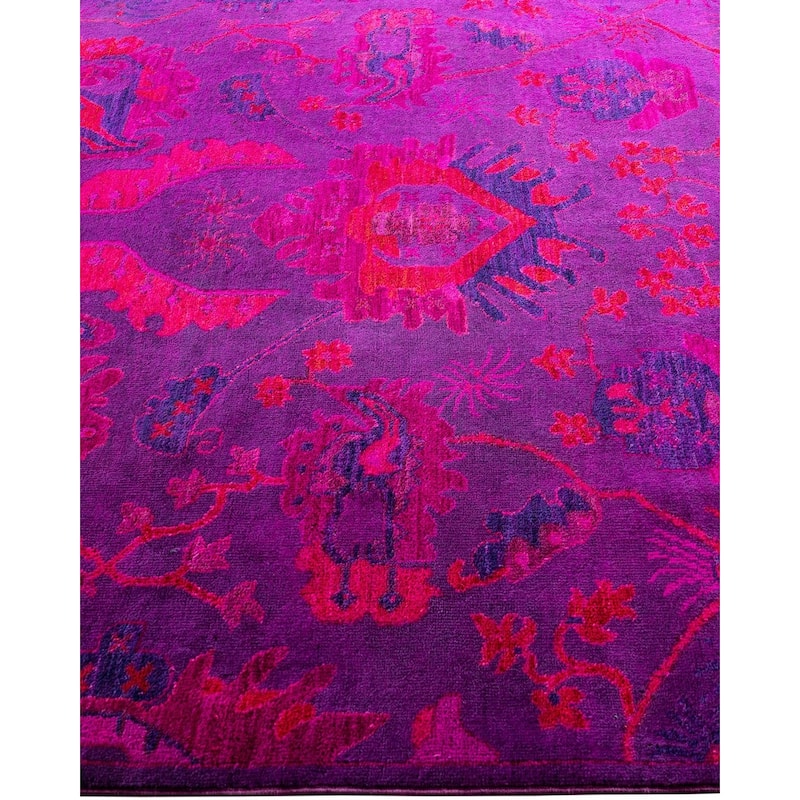 Vibrance One-of-a-Kind Hand-Knotted Area Rug - Purple, 5' 3" x 7' 8" - 5' 3" x 7' 8"