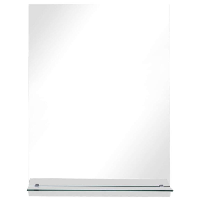 vidaXL Wall Mirror with Shelf Decoration Make Up Cosmetic Mirror Tempered Glass