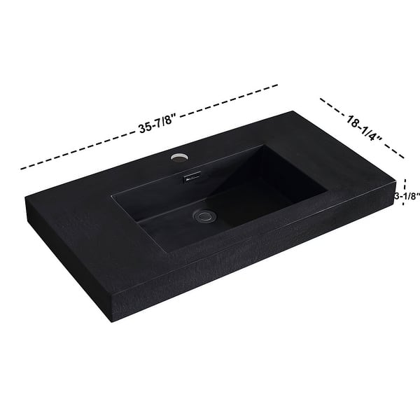 dimension image slide 11 of 15, Dowell 18" FTB Resin Bathroom Vanity Basin