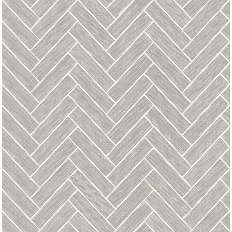 Stacy Garcia Home Herringbone Inlay Peel and Stick Wallpaper - 20.5 in. W x 18 ft. L - Warm Stone & Metallic Pearl