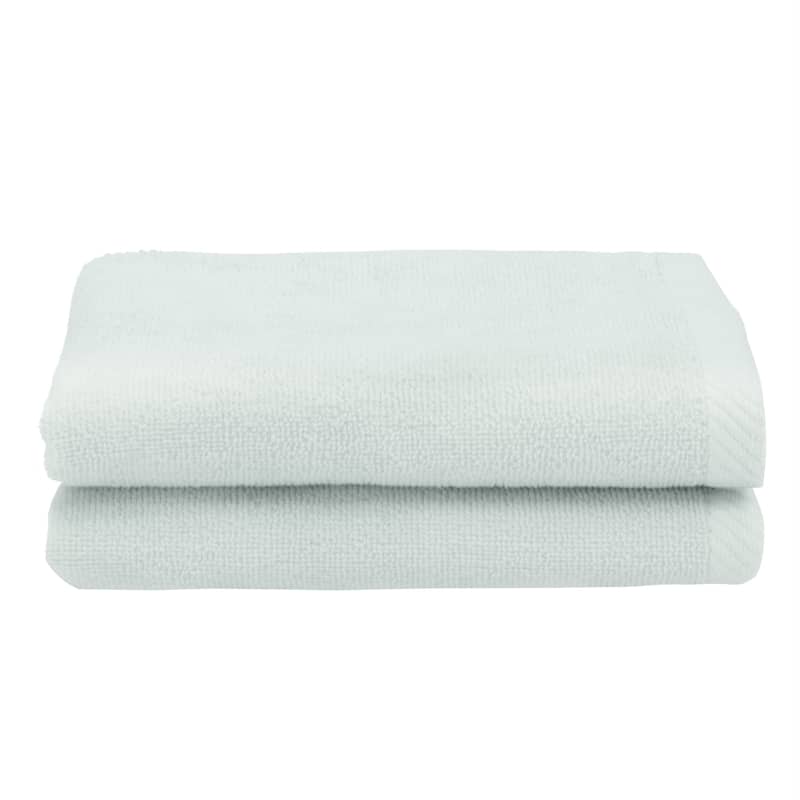 Authentic Hotel and Spa 100% Turkish Cotton Ediree Fingertip Towels - Set of 2 - Aqua