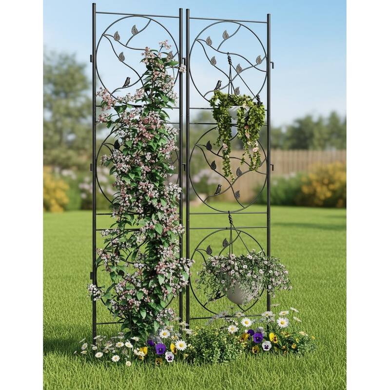 71.6 Inch Tall Metal Lattice Panels, No Dig Dog Fence - 2pcs