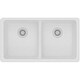 preview thumbnail 2 of 6, Elkay Quartz Classic 33" x 18-1/2" x 9-1/2", Equal Double Bowl Undermount Sink, White