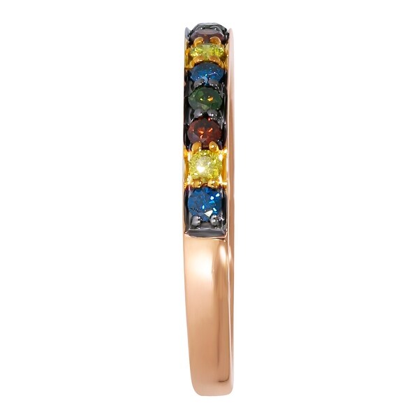Prism Jewel 0.15 Carat Round Multi Color Diamond Stackable Band