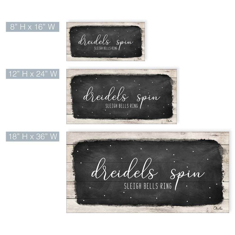 Ready2HangArt 'Dreidels Spin, Sleigh Bells Ring' Hanukkah Canvas Wall Art by Olivia Rose