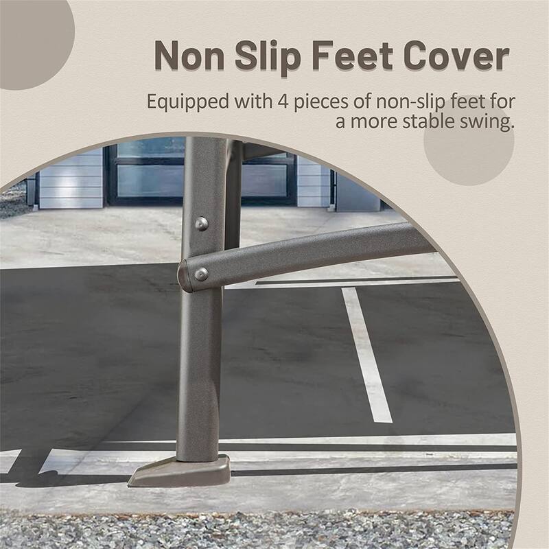 GDFStudio - Bella Outdoor Adjustable Patio Swing Chair with Steel Frame and Canopy