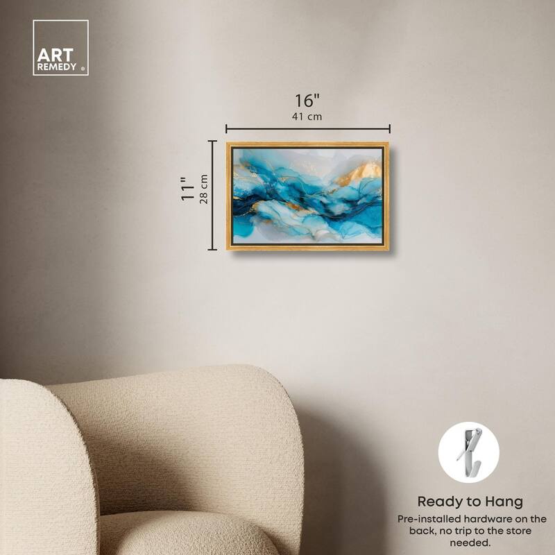 Ethereal Blue and Gold Canvas by Art Remedy