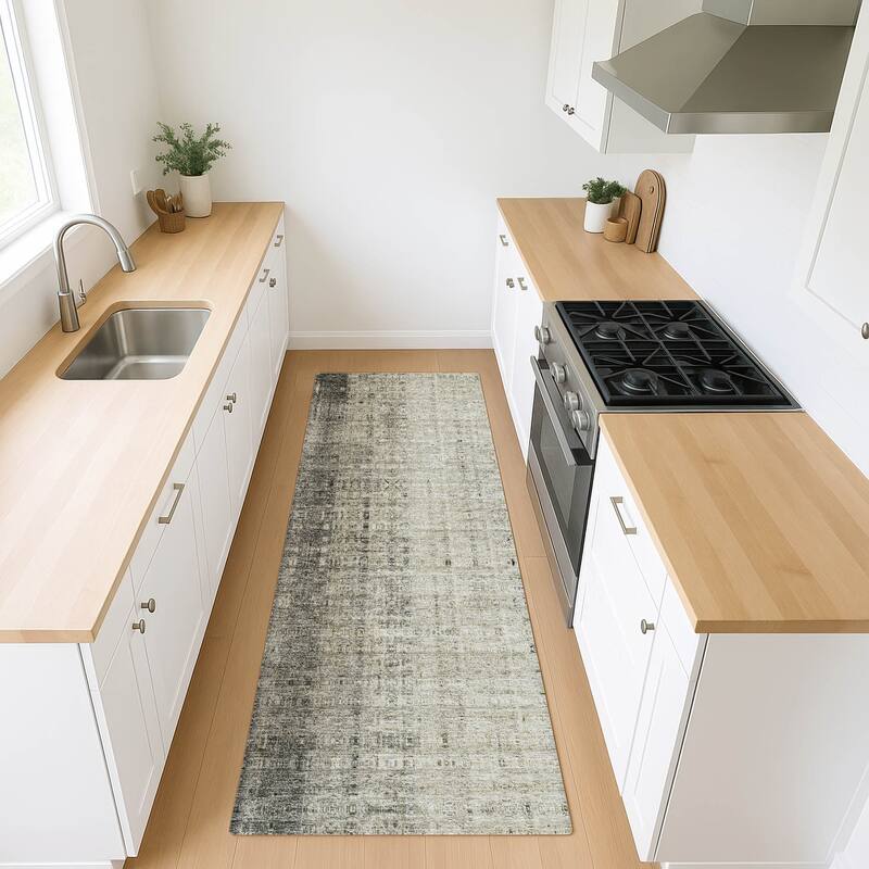 Machine Washable Indoor/ Outdoor Contemporary Ombre Chantille Rug