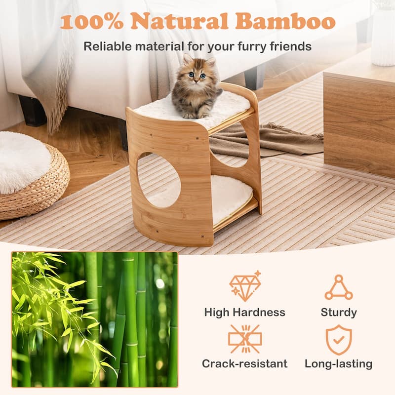Costway 2-tier Cat Tower for Indoor Cats with Double Beds Removable & - See Details