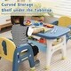 preview thumbnail 5 of 8, Costway Kids Table and 2 Chairs Set Activity Art Desk with Storage - See Details