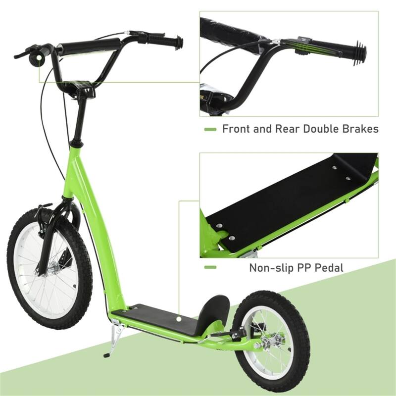 Adjustable Height Balance Training Scooter with Soft Grip Handlebar and Sturdy Rubber Wheels for Kids