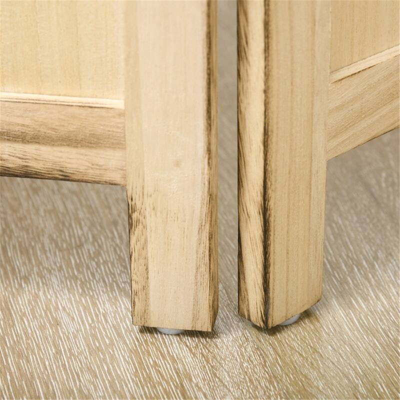 Natural Paulownia Wood Rustic Room Divider with Photo Frames - 63" W x 0.75" D x 67" H