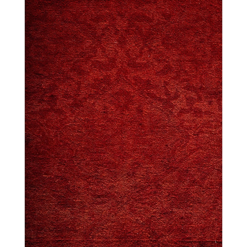 Overton Hand Knotted Wool Vintage Inspired Modern Contemporary Overdyed Orange Runner Rug - 2' 9" x 23' 10"